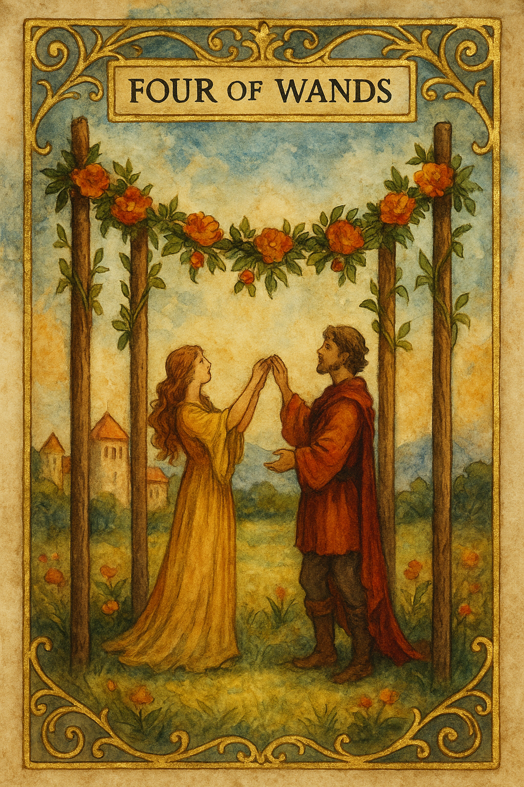 Four of Wands Tarot Card
